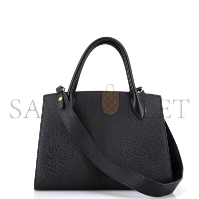 PRADA MONOCHROME TOTE SAFFIANO WITH CITY CALF MEDIUM 1BA155 (33*24.5*15cm) 